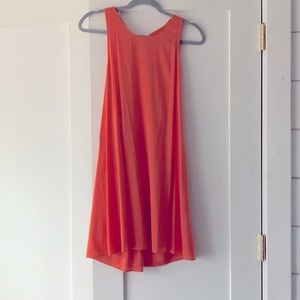 ALICE + OLIVIA coral silk halter keyhole dress size S